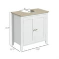 thumbnail image 2 of Demi Bonn 23" Bathroom Vanity with U-Shape Cut-Out and Adjustable Shelf, Pedestal Sink 2-Door Cabinet, Under Sink Cabinet, White, 2 of 11