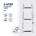 thumbnail image 1 of 3 Steps Stainless Steel Folding Boat Ladder 2+1 Steps Transom Mount, Pool More, 1 of 6