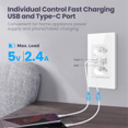 Brazil WiFi Smart Wall Socket with TypeC USB Port Individual Control