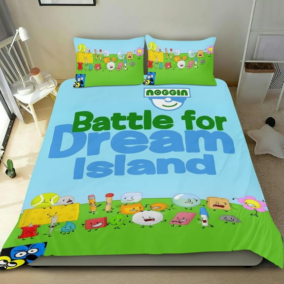 3 Piece Bedding Set For Battle for Dream Island Comforter Cover Set Cute Duvet Cover Sets Super Soft Teens Kids Bedroom Gifts Twin