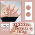 thumbnail image 1 of 24 uñas postizas desnudas brillantes con purpurina y perlas en forma de corazón para mujeres y niñas, 1 of 3