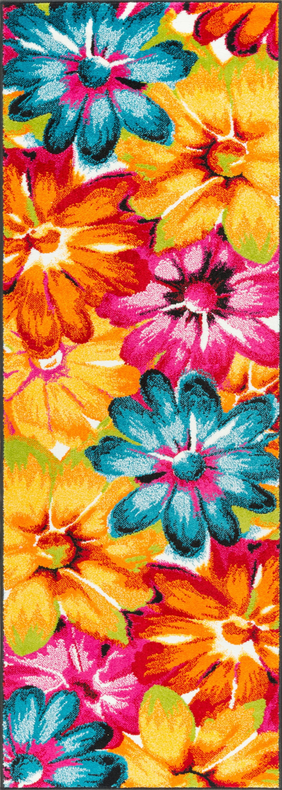 Symphony Contemporary 2.7' x 7' Multi-Color Polypropylene Indoor Area Rug