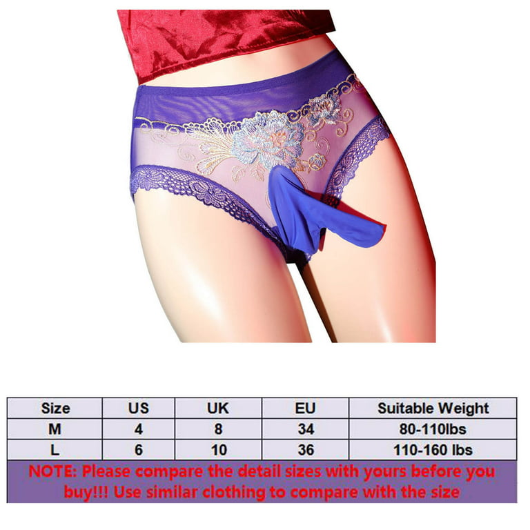Womens Sexy Transparent Lace Open File No Off Underwear Womens Thong  Women's Novelty Underwear, Black, One Size : : Clothing, Shoes &  Accessories