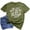 01#Army Green, variant on Womens Summer Casual Tops Women's Fashion Printed Plus Size O-Neck Jeans T-Shirts Short Sleeve Graphic Tee Tops