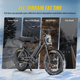 thumbnail image 4 of MACFOX Electric Bike, Ebike 500W/48V/10.4Ah, 20" Fat Tire Electric Bicycles up to 20MPH & 40 Miles with Retro Motorcycle Design, 4 of 7