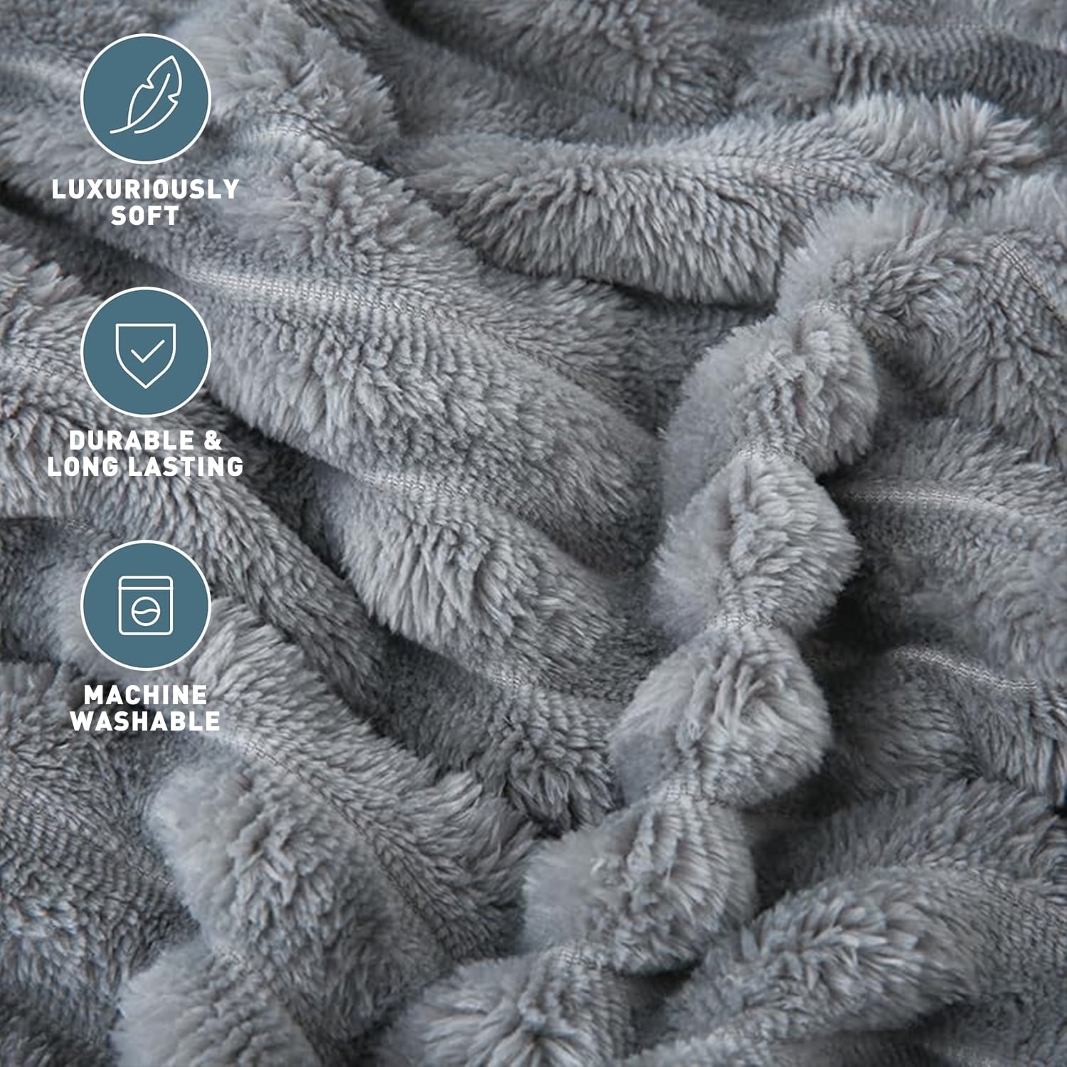 Throw Blanket, Extra Soft Blanket with Strip, Plush Fuzzy Cozy Bed Blankets and Throws for Couch,Bed,Sofa,Lightweight and Versatile Throws for Office Bedroom Picnic Home Decor,50x60" Gray