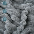 thumbnail image 3 of Throw Blanket, Extra Soft Blanket with Strip, Plush Fuzzy Cozy Bed Blankets and Throws for Couch,Bed,Sofa,Lightweight and Versatile Throws for Office Bedroom Picnic Home Decor,50x60" Gray, 3 of 7