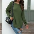 thumbnail image 3 of Vedolay Womens 2023 Sweaters Womens Lightweight Long Sleeve Crew Neck Striped Casual Knitted Pullover Tops,Green XL, 3 of 5