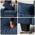 thumbnail image 6 of WACASA Modern Accent Chair and a Half, 49.5'' W Oversized Chairs in Living Room, Chenille Comfy Reading Chair, Armchair with Wide Armrests, Blue, 6 of 10