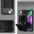 thumbnail image 6 of for iPhone 14 Case Wallet Cover 4-Card Credit Card Holder ID Slot Scratch Resistant Dual Layer Hybrid Protective Hard Shell Rugged TPU Bumper Armor Case for iPhone 14 case 6.1 inch Black, 6 of 6