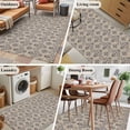 thumbnail image 5 of Brown Floral Abstract Area Rugs 2.7'x5', Washable Small Throw Rugs for Kitchen Bedroom, Vintage Ethnic Bohemian Flowers Indoor Outdoor Rug Non-Slip Low Pile Carpet Runner Reversible Floor Mats, 5 of 8