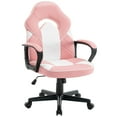 thumbnail image 2 of Gaming Chair - Adjustable Swivel Computer Desk Chair with PU Leather,Pink, 2 of 10