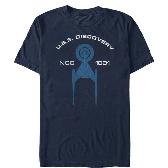 Men's Star Trek: Discovery USS Discovery NCC 1031 Spaceship  Graphic Tee Navy Blue 3X Large