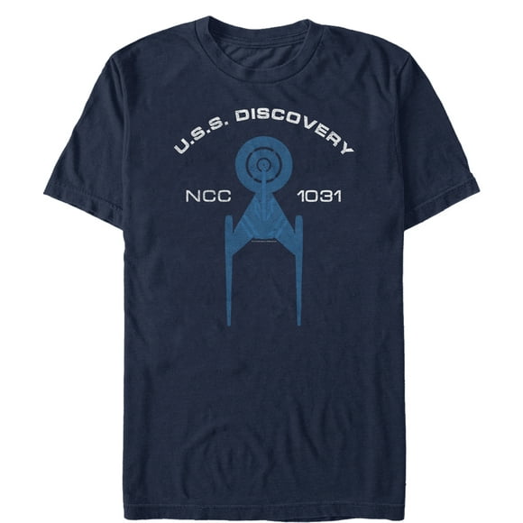 Men's Star Trek: Discovery USS Discovery NCC 1031 Spaceship  T-Shirt - Navy Blue - X Large