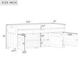 thumbnail image 4 of Noble House Farmhouse Storage Bench, 3 Shutter Doors, Removable Cushion, Hidden Storage, Gray Wash, 4 of 14