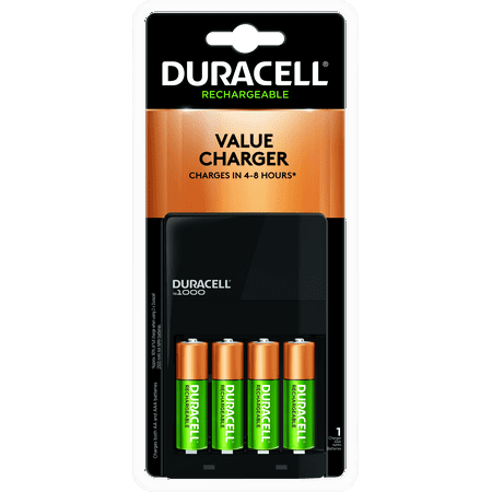 Duracell ION SPEED 1000 Rechargeable Battery Charger for AA and AAA Includes 4 AA NiMH