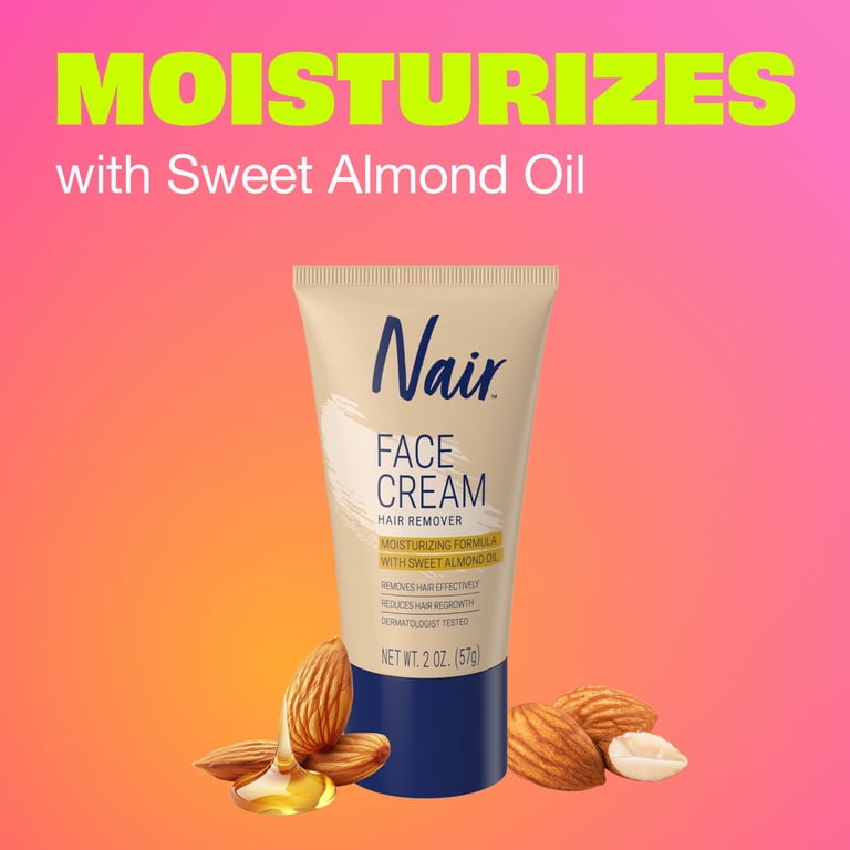 Nair Hair Remover Face Cream with Sweet Almond Oil, 2 oz (2-Pack) photo 5
