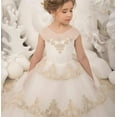 thumbnail image 6 of Drtj Lace Appliques Flower Girl Dress Sleeveless Tulle Pageant Gown for Wedding First Communion Party Princess Ball Gown (No Petticoat), 6 of 6