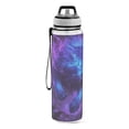 thumbnail image 2 of Qxltty Purple Light Blue Lion Water Bottle 32 oz with Straw BPA Free Reusable Fitness Sport Bottle Perfect for Travel School Outdoors and Gym, 2 of 7