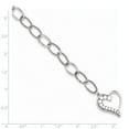 thumbnail image 2 of Sterling Silver Journey Heart Cubic Zirconia Dangle Bracelet - 7.5 Inch - Lobster Claw - Measures 19mm Wide, 2 of 3