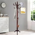 thumbnail image 7 of Solid Wood Coat rack stand, Heavy duty Coat Tree with 14 Hooks, Adjustable Height standing coat rack for Entryway, Hallway, Bedroom, Bags, Hats, 7 of 7