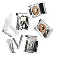 thumbnail image 1 of 2 Sets (8 Pieces) Spring Loaded Mirror Hanger Clips Set Unframed Mirror Mount Clips with Plugs and Screws, 1 of 6