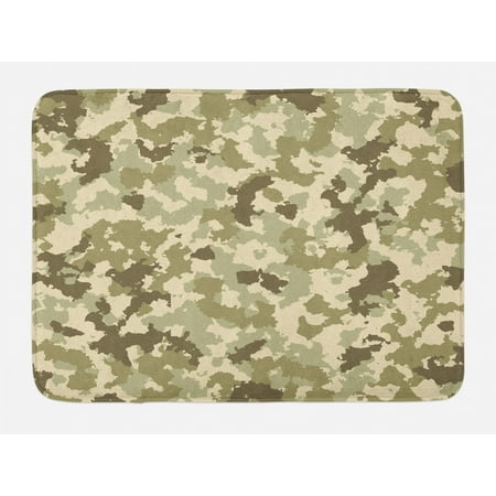 Camo Bath Mat Old Fashioned Camouflage Pattern Classical Jungle