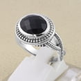 thumbnail image 3 of Black Onyx Ring Sterling Silver Ring Gemstone Ring Statement Ring for Women, 3 of 6
