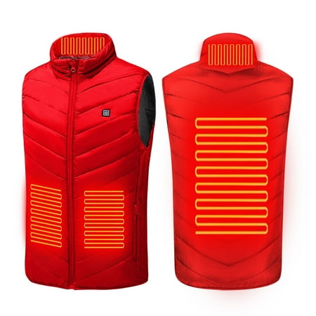 Guieoi Jackets for Women Clearance under $10.00 Plus Size Heated Coat For Men And Women 4 Heating Heated Jacket Winter Heating Coat Red Black*Friday/Cyber*Monday Clearance