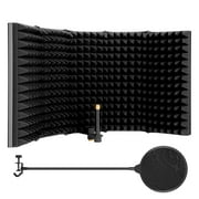 Agptek Microphone Isolation Shield Foldable Absorbing Foam Mic Pop Filter Noise Reduction