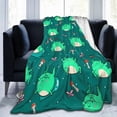 thumbnail image 2 of Cute Frog Mushroom Blanket Loves Kawaii Frogs Gifts for Kids Adults Soft Warm Lightweight Cozy Cartoon Animal Green Throw Blankets for Bed Living Room Sofa Couch Birthday Decor 60x80in, 2 of 6