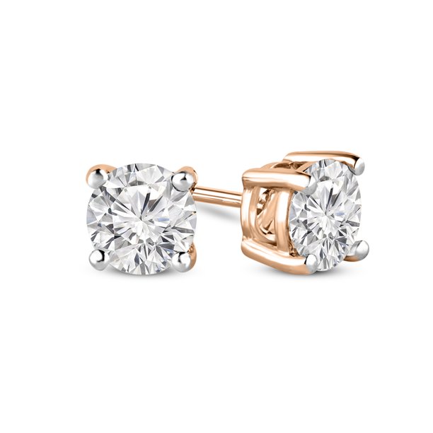 IGI Certified Lab Grown Diamond Earrings 14K Rose Gold 1 carat Lab