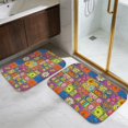thumbnail image 5 of Pioneer Flower Floral Print Pattern Bath Mat Set Of 2,Non-Slip Rug for Bathroom,Kitchen,Bedroom,Entrance, 30x17 and 23.5x15.7 Inches, 5 of 5