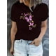 thumbnail image 1 of Camiseta básica para mujer verano SuaveButterfly Print Short Sleeve Crew Neck T-shirt, Casual Sports Short Sleeve Crew Neck Summer Top, Women's ClothingFather's Day, Mother's Day, New Year, Spring F, 1 of 7