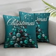 thumbnail image 3 of nygtbtfer Throw Pillow Cover Blue Festive Christmas Teal Green Decorative Pillow Case Home Decor Square Pillowcase White, 3 of 7