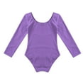 thumbnail image 6 of Sholeno Kids Girls One Piece Gymnastic Leotard Ballet Dance Long Sleeve Athletic Unitard Bodysuit Lavender 12, 6 of 7