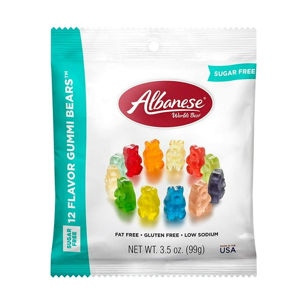 Albanese Worlds Best Sugar Free 12 Flavor Gummi Bears 3.5oz Peg Bag