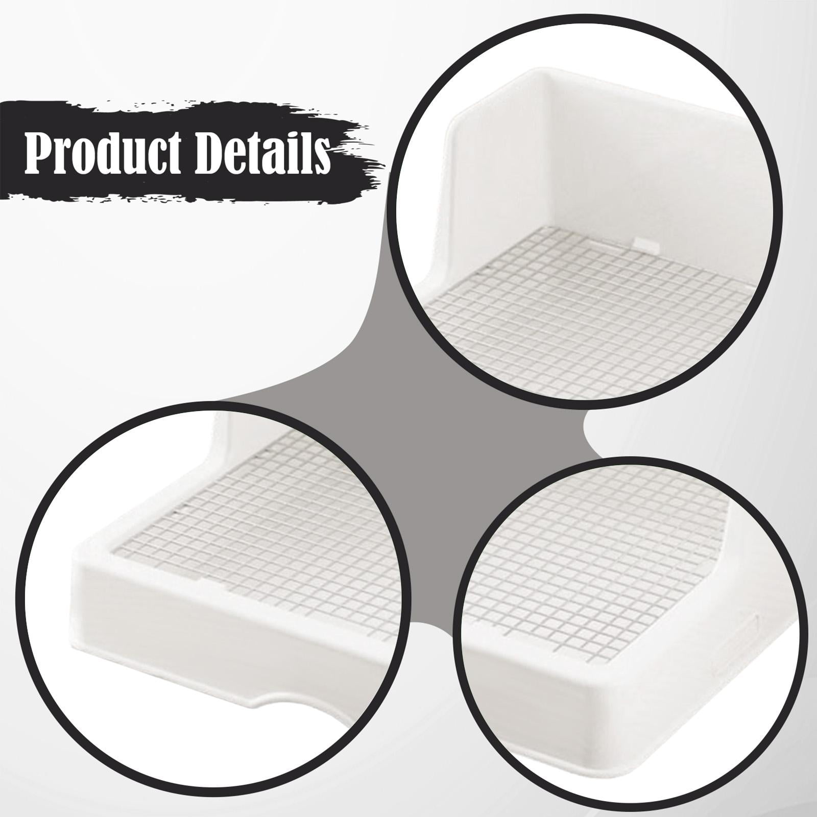 Rabbit Litter Box with Grid Corner Toilet Pet Pan Stainless Steel Deep Basin for Indoor Bunny Habitat