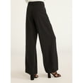 thumbnail image 3 of Scoop Women’s and Women's Plus Ultimate Crepe Wide Leg Trousers, 32", 32.5", and 34" Inseams, Sizes 0-28, 3 of 6