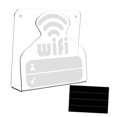 thumbnail image 1 of Soporte de pantalla de señal WiFi, señal de contraseña con patrón WiFi, tablero de visualización WiFi reutilizable para centros de mesa de centro de shamjiam Titular de señal WIFI, 1 of 8