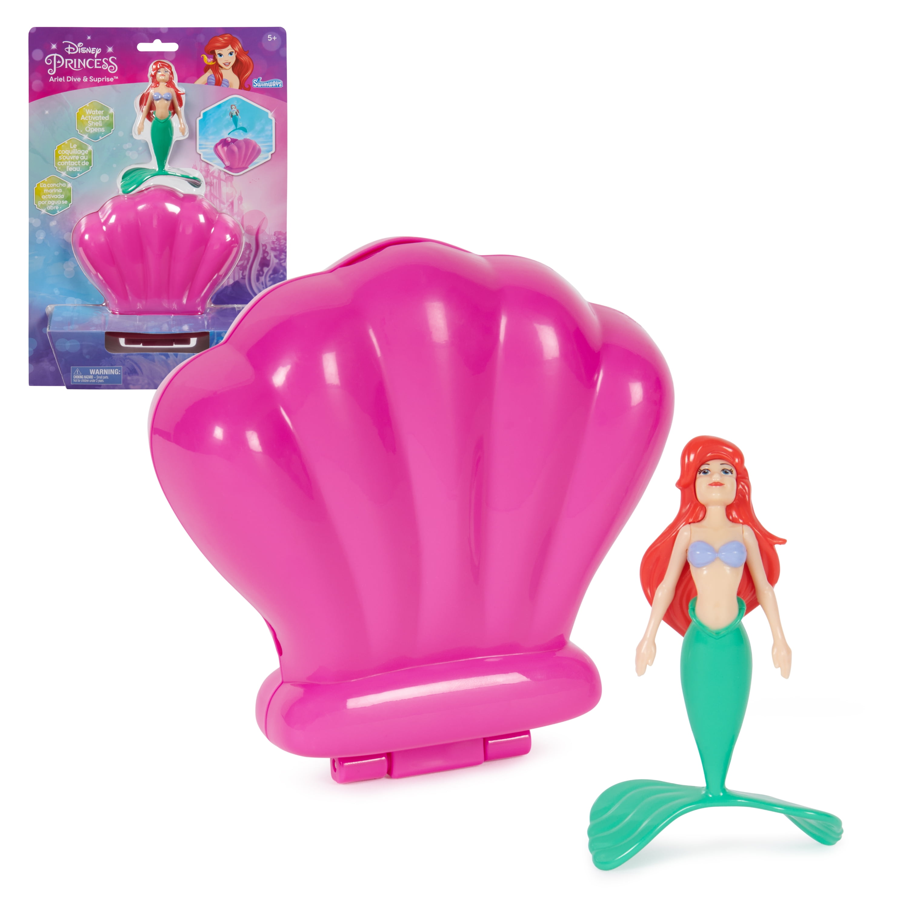 Swimways, Disney Princess, Dive N Surprise, Ariel, accessoires et jouets de piscine pour enfants, accessoires de fête et jouets aquatiques La Petite Sirène pour les enfants à partir de 5 ans
