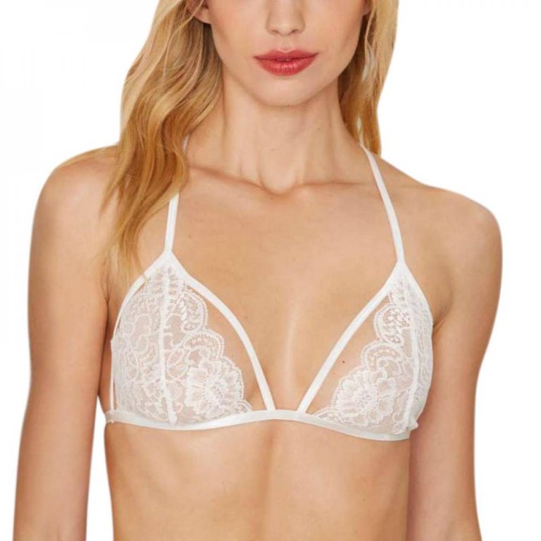 Luxury Lace Triangle Bra in White