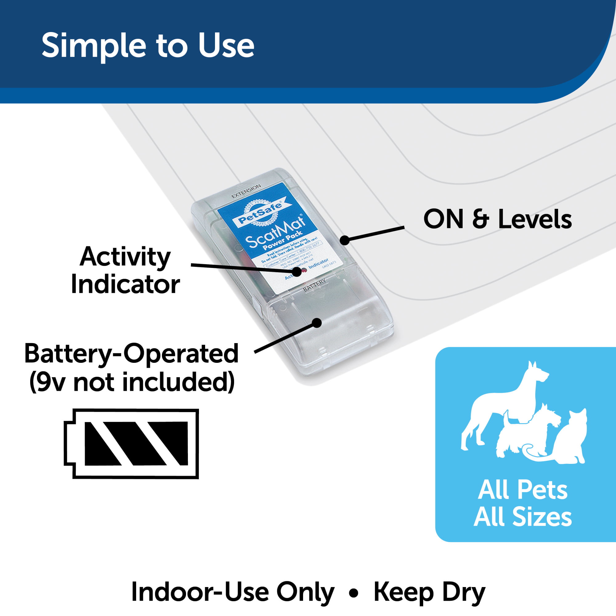 Indoor Pet Scat Shock Mat, 48”x20” Pet Training Mat for Dog and