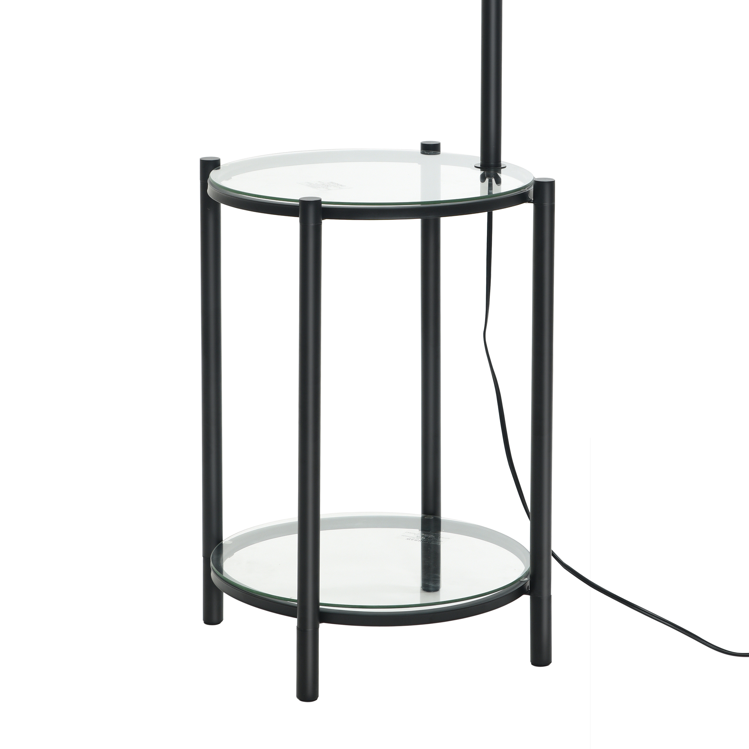 Mainstays Glass End Table Floor Lamp, Matte Black photo 6