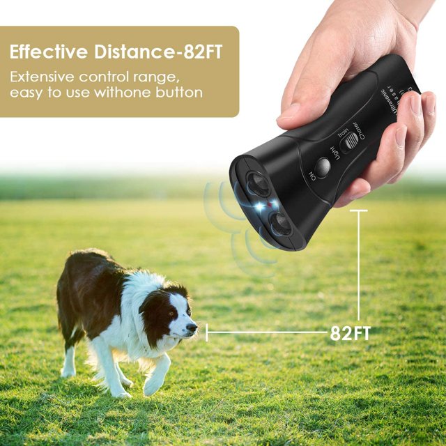 Handheld Dog Repellent & Trainer, Ultrasonic Infrared Dog Deterrent, Bark Stopper + Good Behavior Dog Training-1PACK