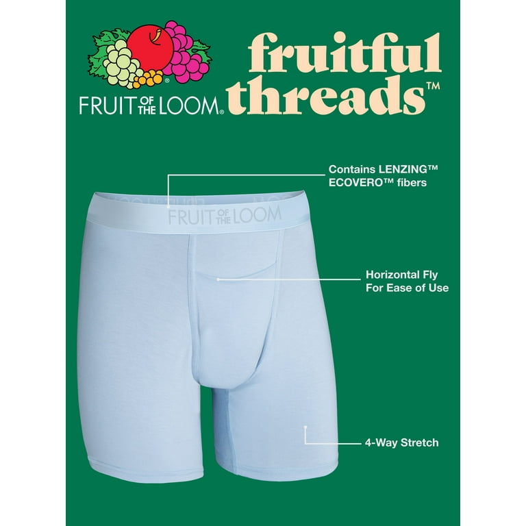 Fruit of the Loom Men's Fruitful Threads Boxer Briefs, 3 Pack 