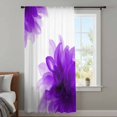 thumbnail image 4 of Purple Sheer Curtains 54 Inches Long, Boho Modern Floral Abstract Ombre Leaf White Light Filering Curtains, Breathable Simi Curtain Privacy Drapes for Kitchen Bathroom Small Window Treatment, 4 of 9