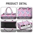 thumbnail image 4 of Large Capacity Tote Bag,Pink Dinosaurs Flowers Leaves Pattern Handbag Fashion Luxury Tote Bag,15.7"x13"x 5.1" Inches,Laptop Compatible, 4 of 6