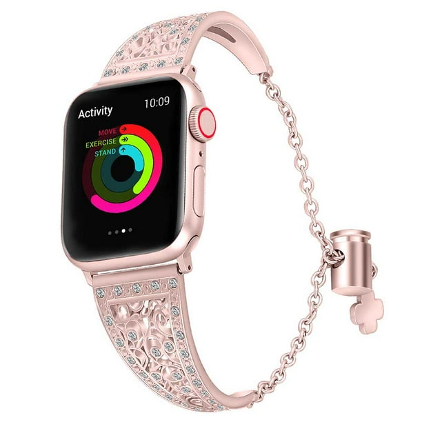 Xelparuc - Compatible with Apple Watch Band 38mm 42mm Women, Unique Metal Bracelet Movable