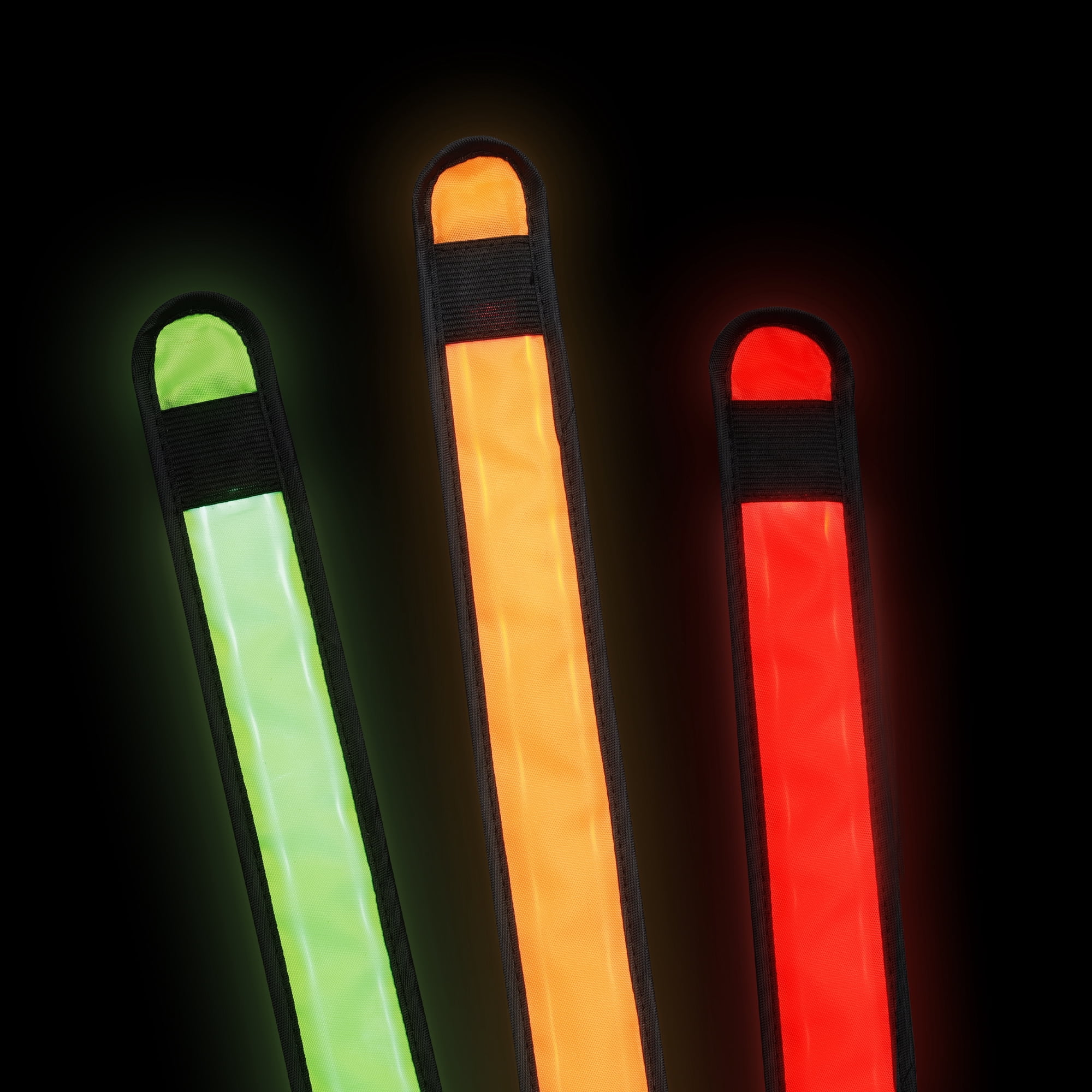 3 Count, LED Snap Bands in Orange, Green & Red, Party Favors, by Way To Celebrate